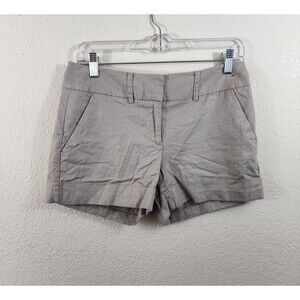 7th Ave NY and Co. Womens 2 Gold Shimmer Low Rise Linen Blend Shorts